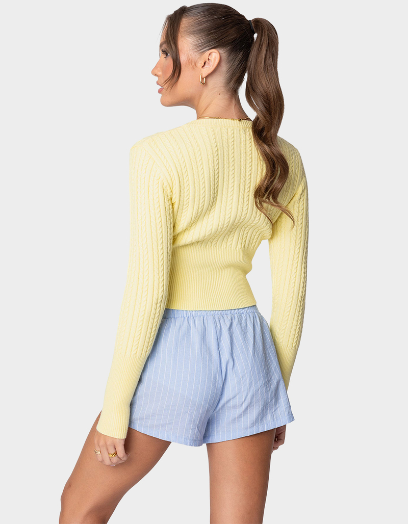 EDIKTED Mallory Cable Knit Sweater image number 4