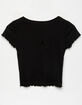 DESTINED Keyhole Lettuce Edge Womens Top image number 1