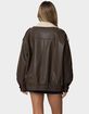 EDIKTED Ann Oversized Faux Leather Jacket image number 5