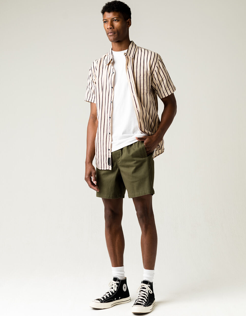 RSQ Pull On Mens Olive Shorts - OLIVE 