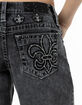 MISS ME Fleur Womens Mid Rise Wide Leg Jeans image number 3