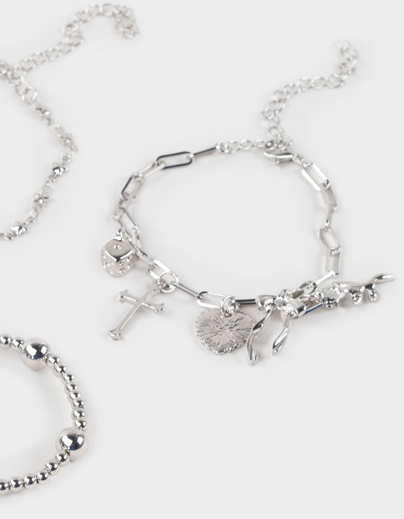 FULL TILT 3 Pack Cross/Dice Charm Bracelets image number 1