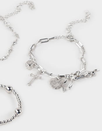 FULL TILT 3 Pack Cross/Dice Charm Bracelets Alternative Image