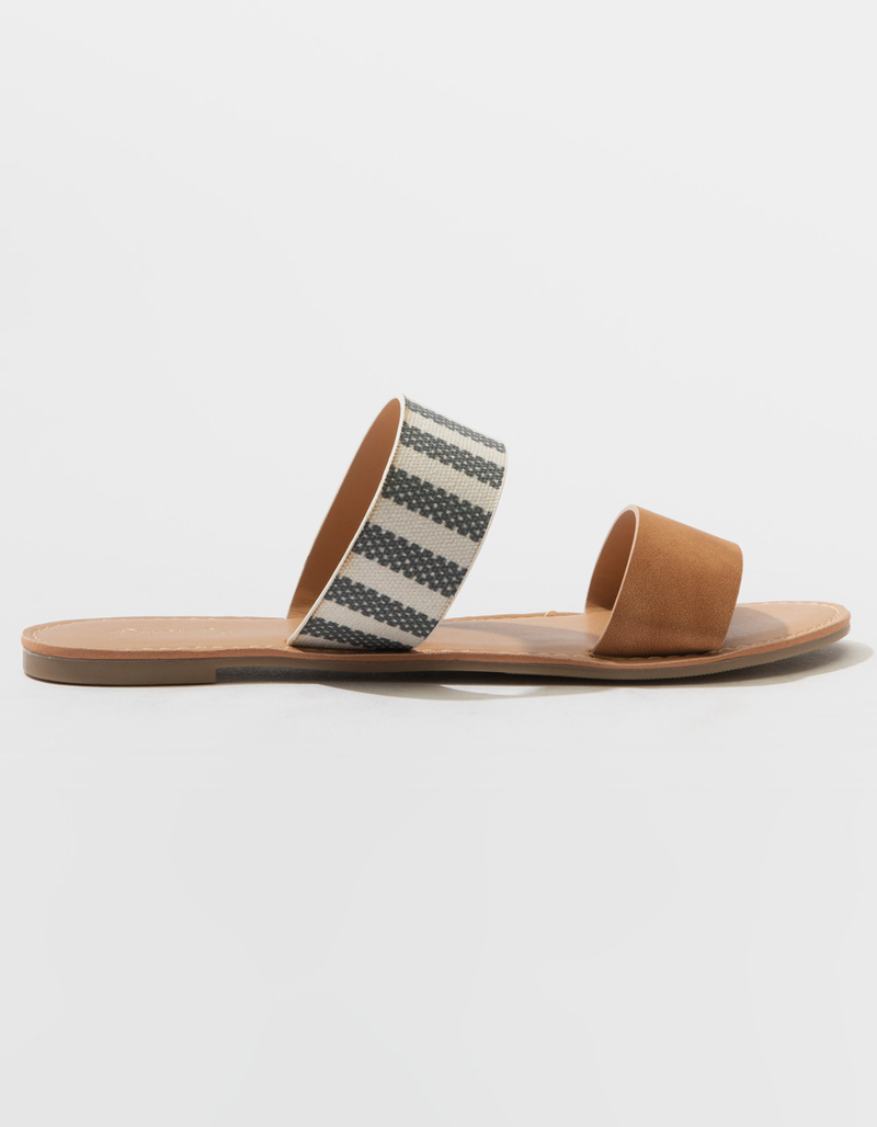 QUPID Double Strap Stripe Womens Sandals image number 1