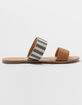 QUPID Double Strap Stripe Womens Sandals image number 2
