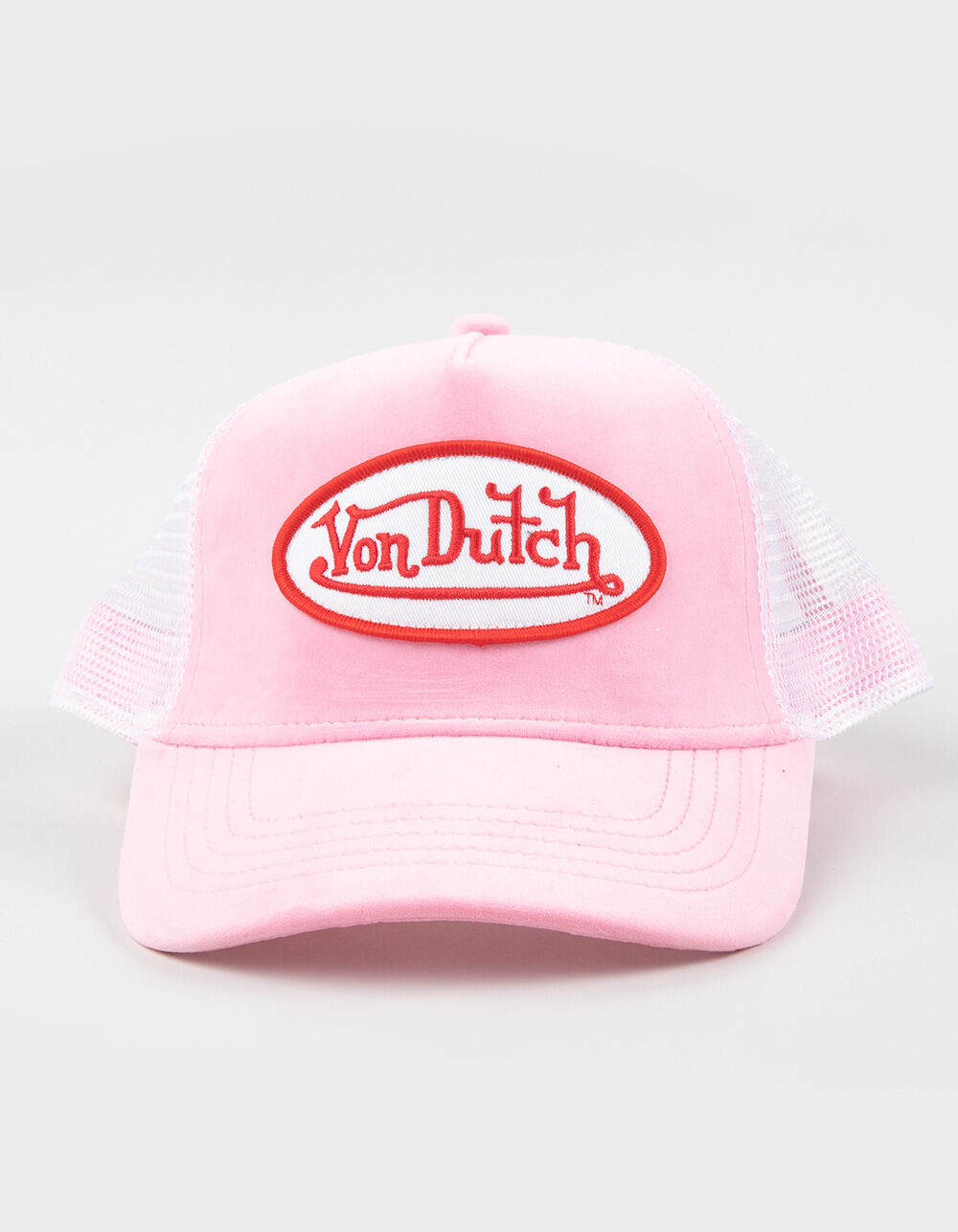 Von Dutch ピンクストーンデニムキャップ00s archive VON DUTCH Velvet Trucker Hat - PINK - ONE SIZE | Tillys
