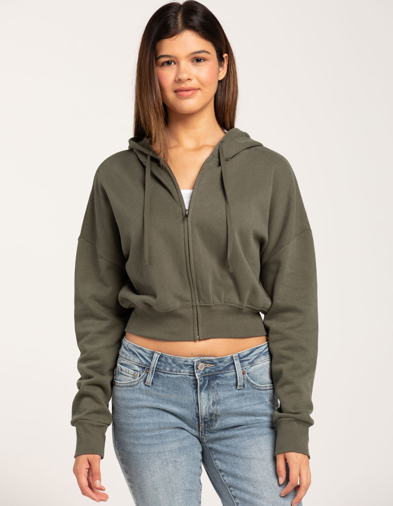 TILLYS Cropped Zip-Up Womens Hoodie image number 0