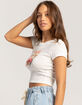 FULL TILT Kitten Bow Womens Baby Tee image number 3
