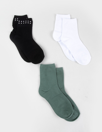 FULL TILT 3 Pack Womens Studded Ankle Socks Primary Image