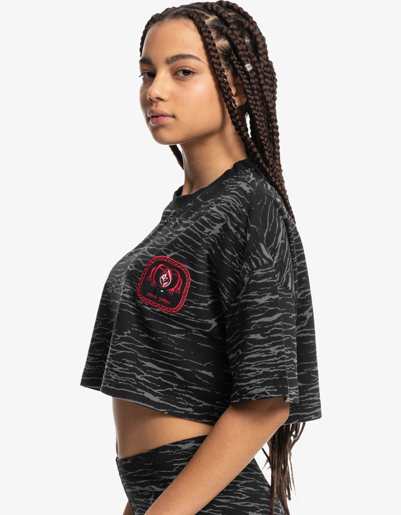 QUIKSILVER x Stranger Things Upside Down Womens Crop Tee image number 3
