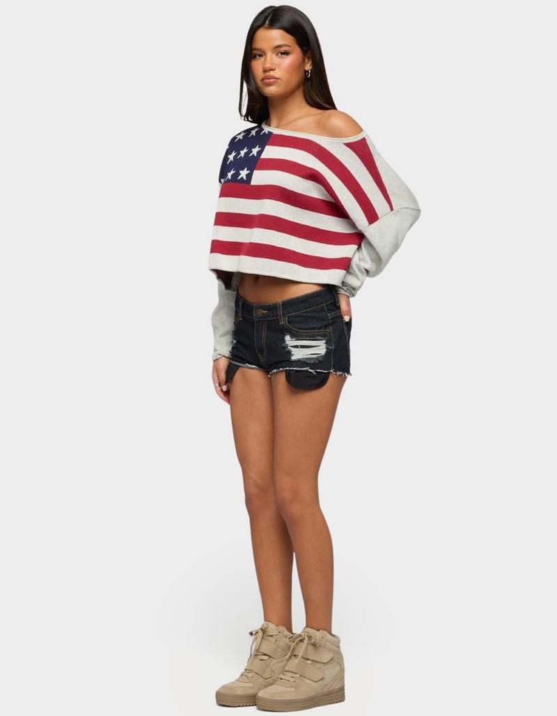 EDIKTED Usa Off Shoulder Sweater image number 4