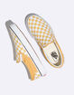 VANS Checkerboard Classic Slip-On Ochre & True White Shoes image number 3