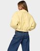 EDIKTED Zayna Cropped Faux Leather Bomber Jacket image number 3