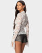 EDIKTED Sheer Lace Bell Sleeve Top image number 5