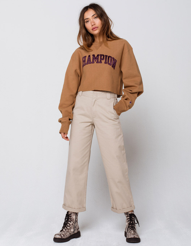 CHAMPION Crop Vintage Wash Womens Crew Sweatshirt image number 3