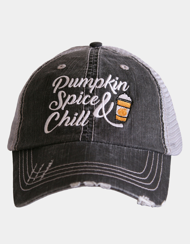 KATYDID Pumpkin Spice and Chill Trucker Hat image number 0