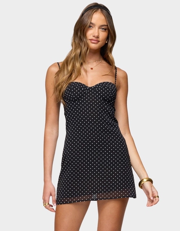 EDIKTED Polka Dot Cupped Chiffon Mini Dress Primary Image