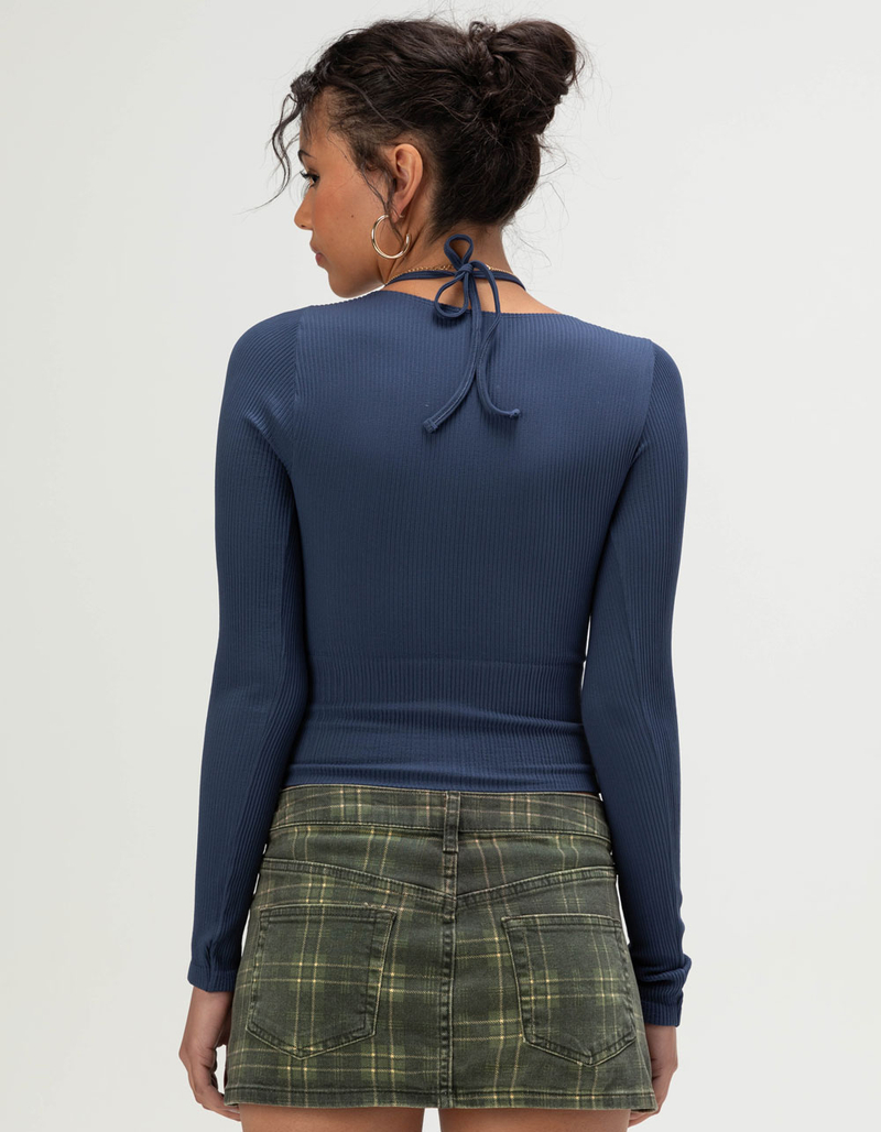 BDG Urban Outfitters Deep V Womens Long Sleeve 2fer Top image number 3