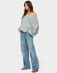EDIKTED Raelynn Washed Low Rise Jeans image number 4