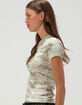 RSQ Womens Camo Patch Star Baby Tee image number 3