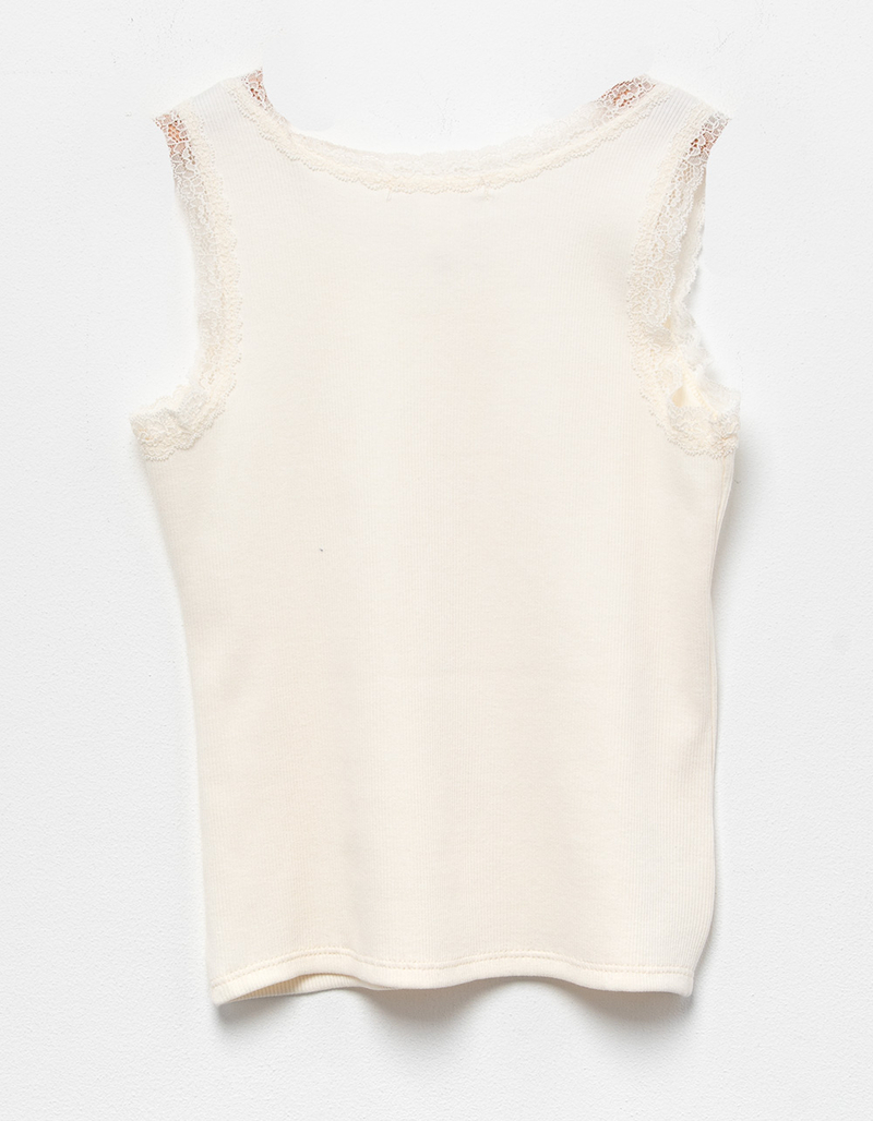 FULL TILT Lace Rib Girls Tank Top image number 2