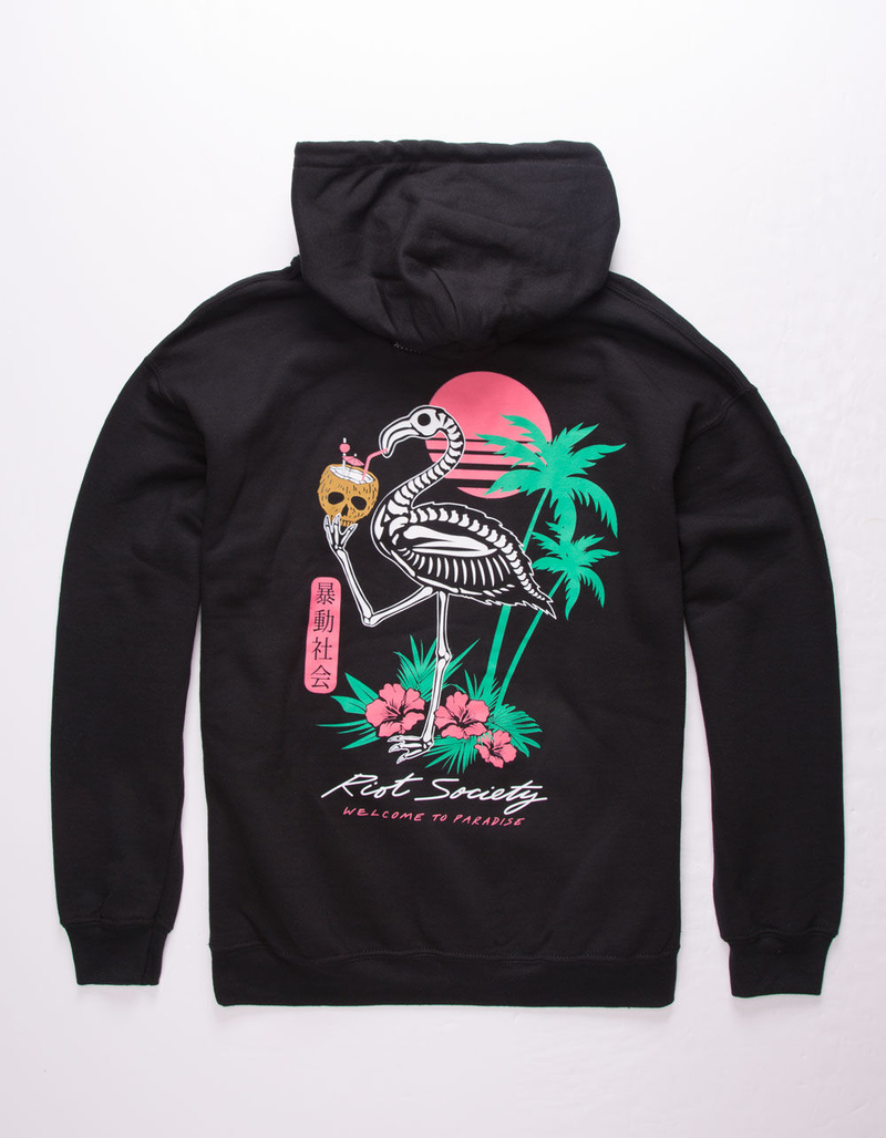 RIOT SOCIETY Dark Flamingo Mens Hoodie image number 0