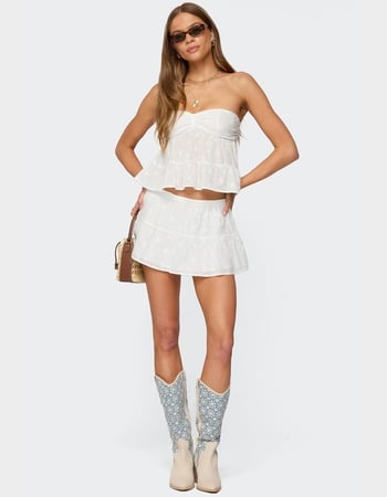 EDIKTED Dora Strapless Eyelet Babydoll Top Alternative Image