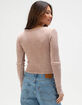 FULL TILT Notch Neck Womens Long Sleeve Rib Top image number 4