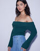 WEST OF MELROSE Off The Shoulder Fuzzy Womens Sweater image number 3
