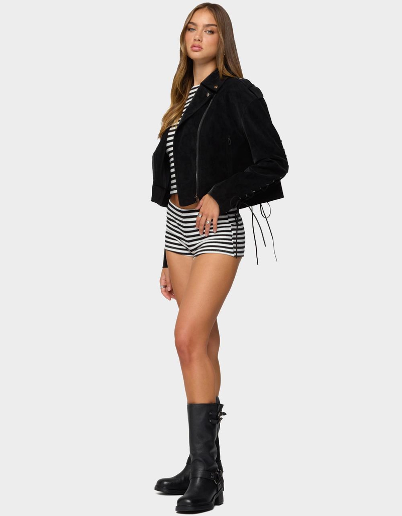 EDIKTED Ryder Faux Suede Biker Jacket image number 3