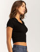 RSQ Womens Button Up Polo Shirt image number 3