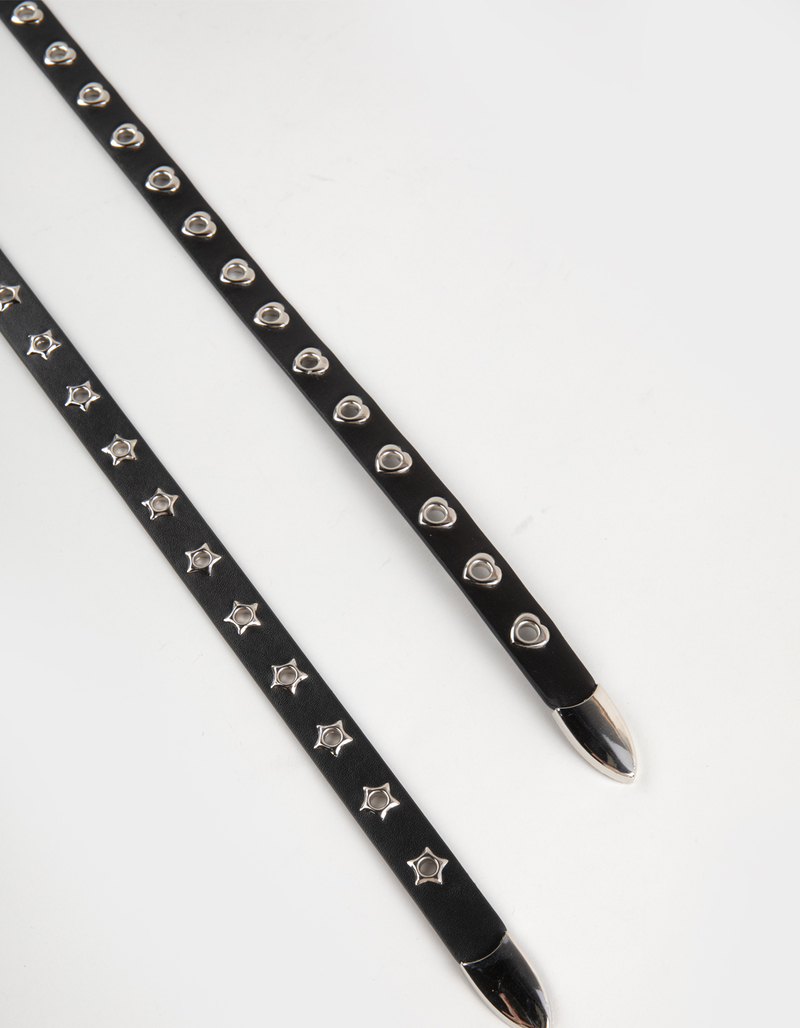 2 Pack Grommet Skinny Belts image number 1