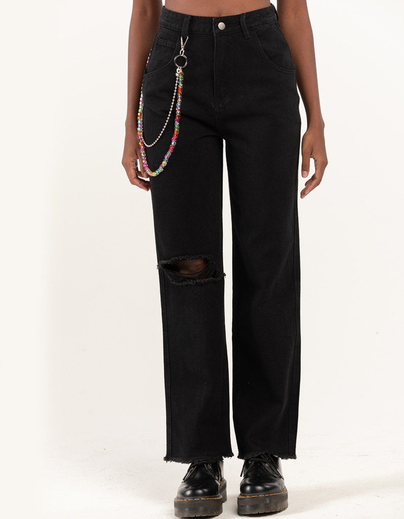 DAISY STREET Womens Bead Chain Jeans  image number 1