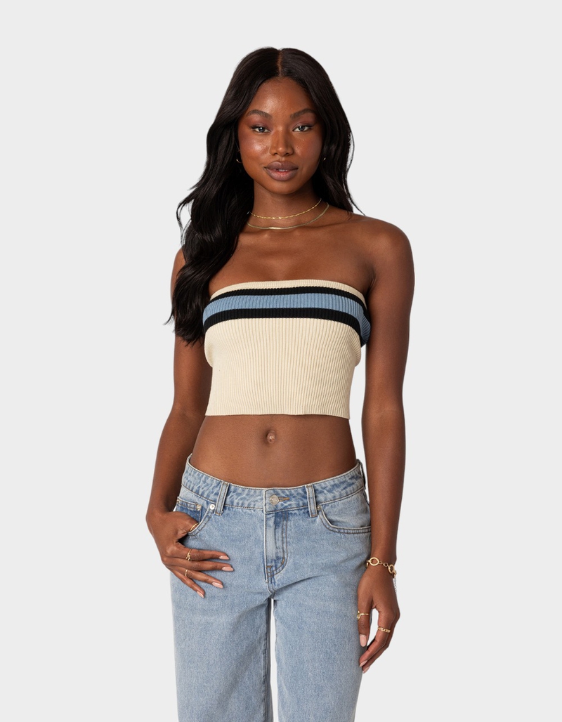 EDIKTED Cyprus Knit Tube Top BEIGE Tillys