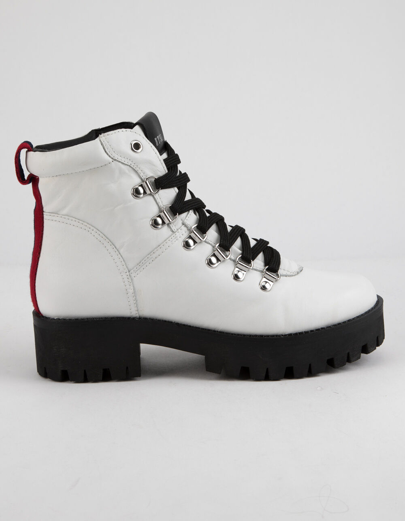 STEVE MADDEN Bam White Womens Combat Boots image number 1