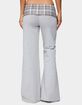 EDIKTED Kimmy Plaid Foldover Waist Pants image number 2