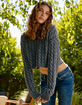 FULL TILT Washed Cable Womens Crop Sweater image number 1