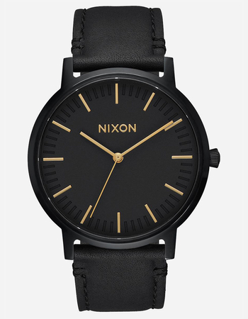 NIXON Porter Leather Black Watch Primary Image