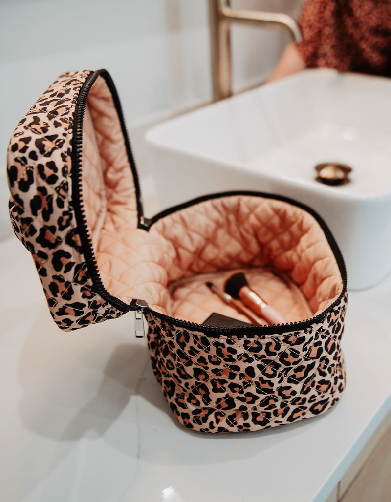 KATYDID Brown Leopard Make Up Bag image number 4