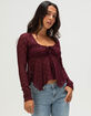 FULL TILT Lace Womens Babydoll Top image number 1
