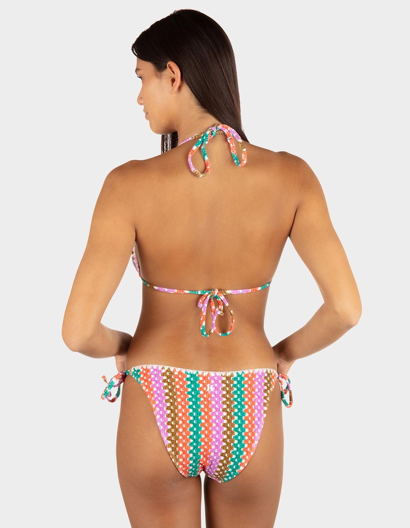 HURLEY Printed Stripe Crochet Scrunch Classic Tri Womens Bikini Top image number 1