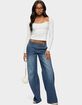 EDIKTED Tall Cory Striped Low Rise Baggy Jeans image number 5