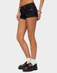 EDIKTED Quinne Contrast Stitch Denim Shorts image number 2