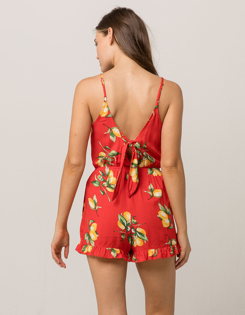 MIMI CHICA Lemon Tie Back Womens Romper image number 2