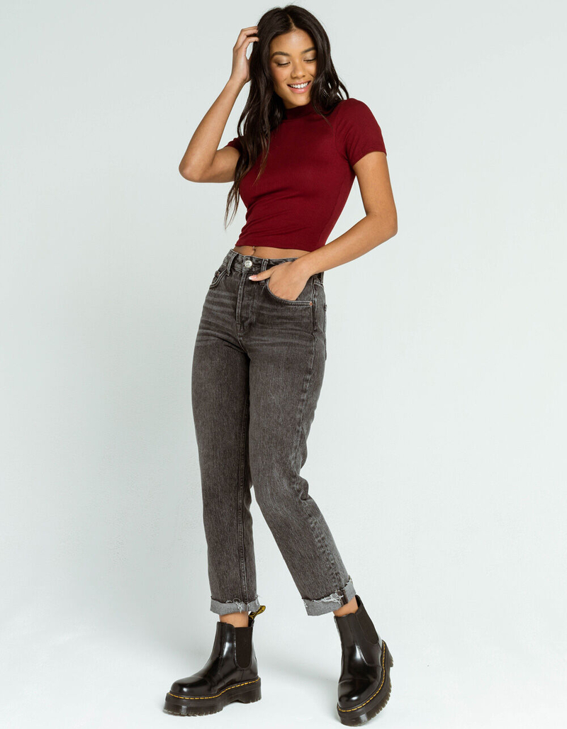 DESTINED Mock Neck Womens Cabernet Tee image number 3