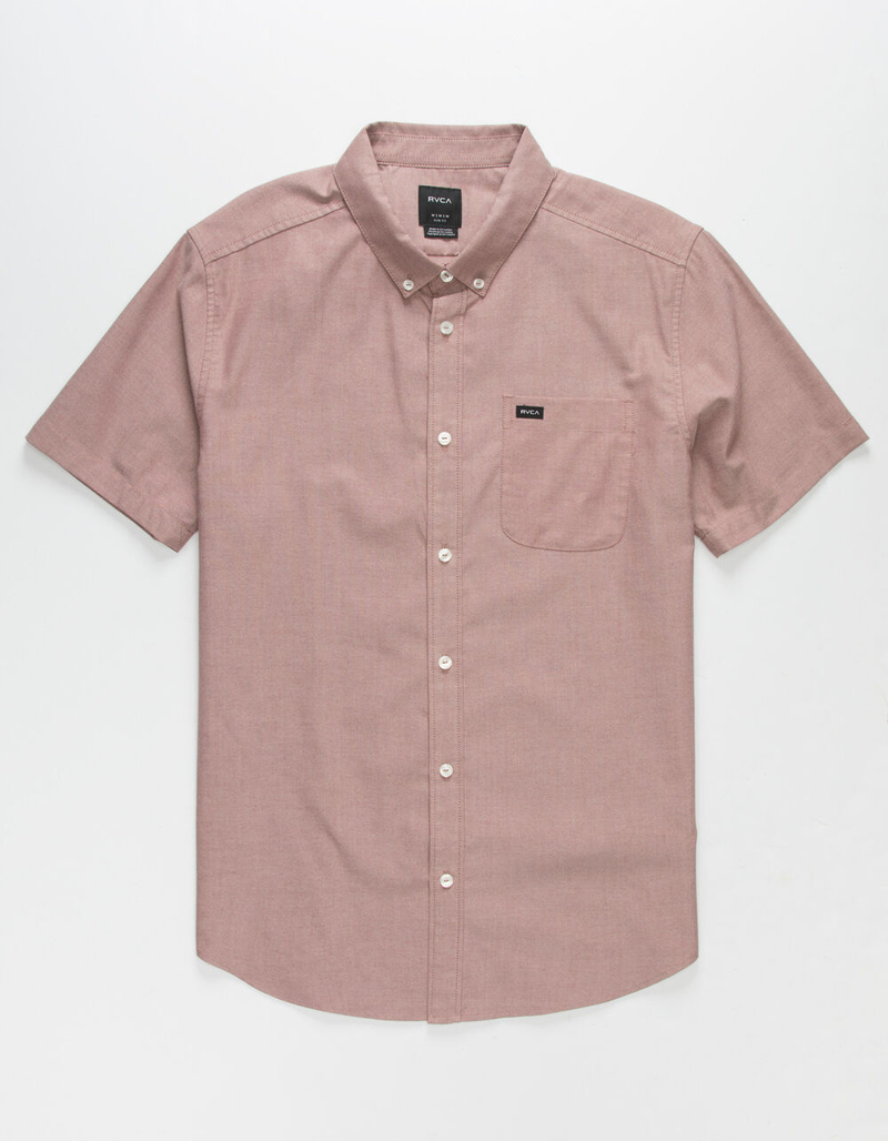 RVCA That'll Do Stretch Mens Burgundy Shirt image number 0
