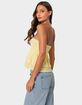 EDIKTED Linen Look Strapless Peplum Top image number 5