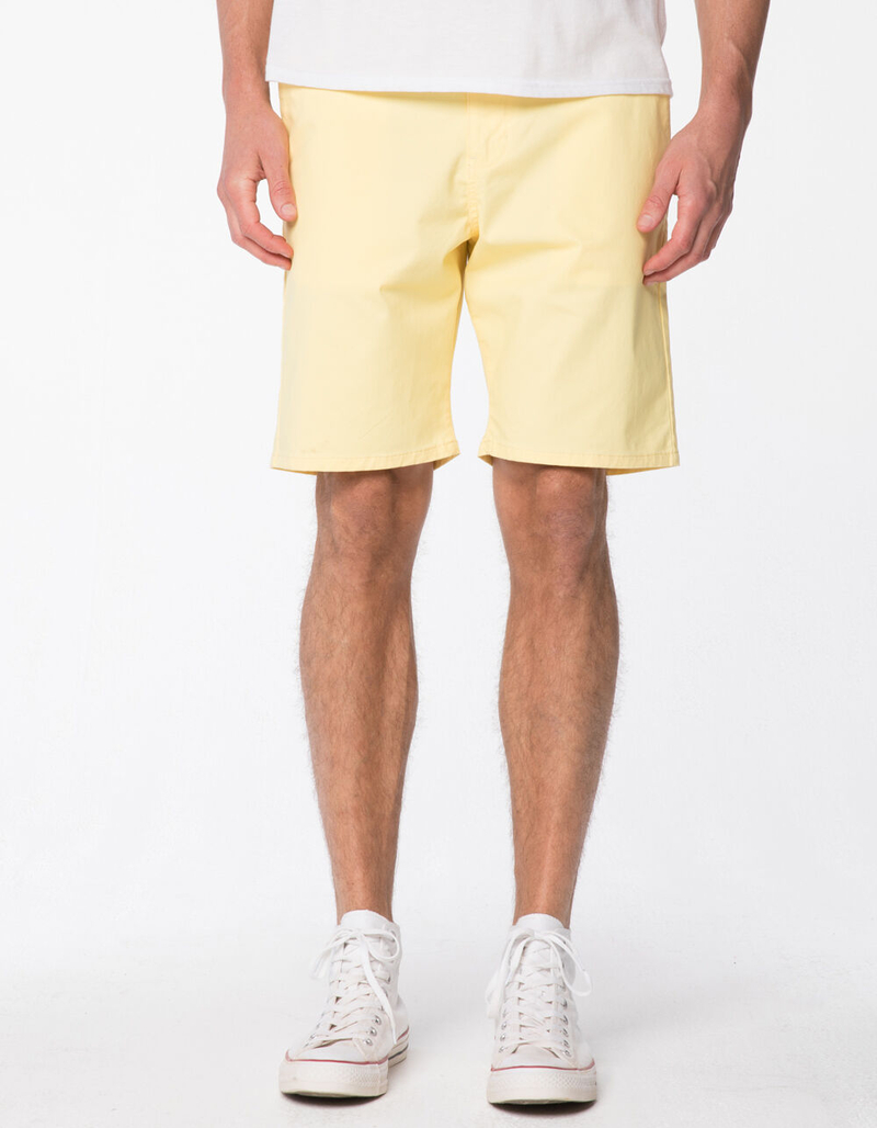 RSQ Mid Length Mens Light Yellow Chino Shorts image number 1