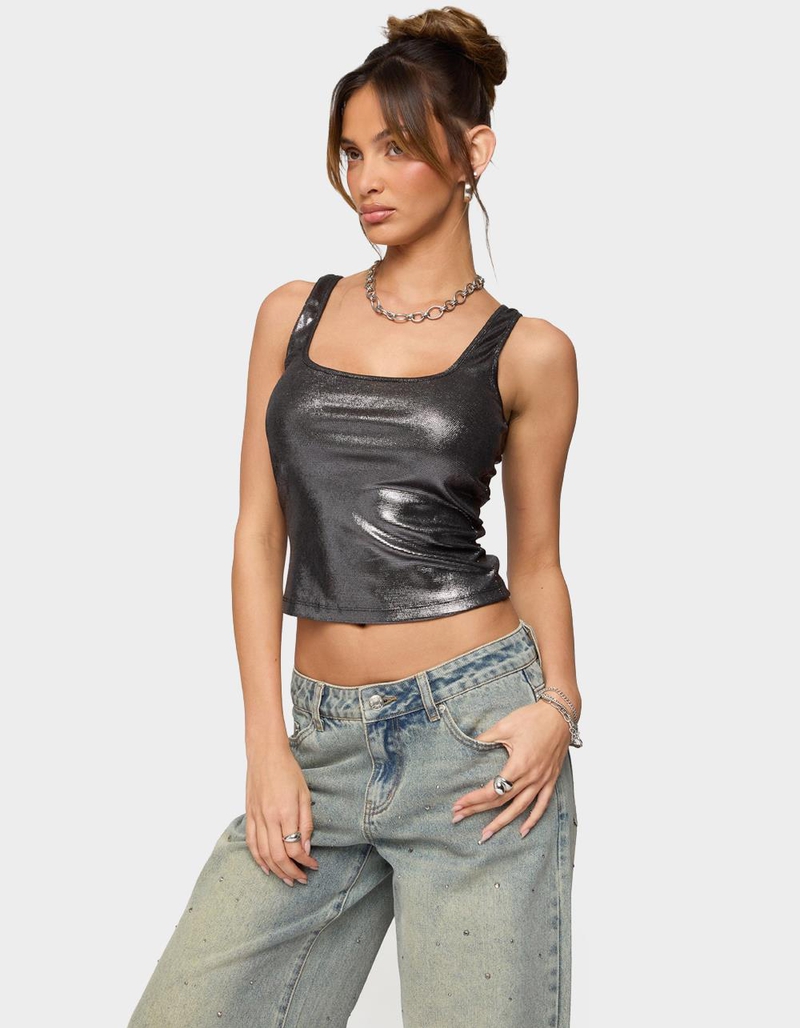 EDIKTED Laidie Metallic Tank Top image number 1