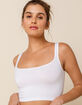 FREE PEOPLE Scoop Neck Womens White Crop Tank image number 1